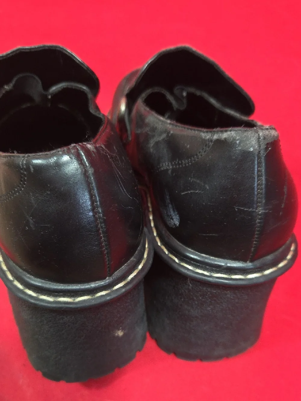 Y2K VINTAGE NO BOUNDARIES Chunky Heel Loafers Black Womens‎ Size 8.5
